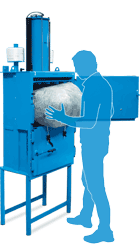 Baler Model 102 is a small footprint baler for small amounts of cardboard and plastic