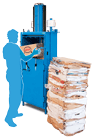 Small Footprint Baler for medium volumes of cardboard waste Model 205