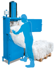 Baler Model 205 is a small footprint baler for small amounts of cardboard and plastic