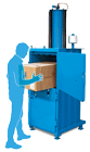 Baler Model 305 is a deep chamber baler for small to medium amounts of cardboard and plastic